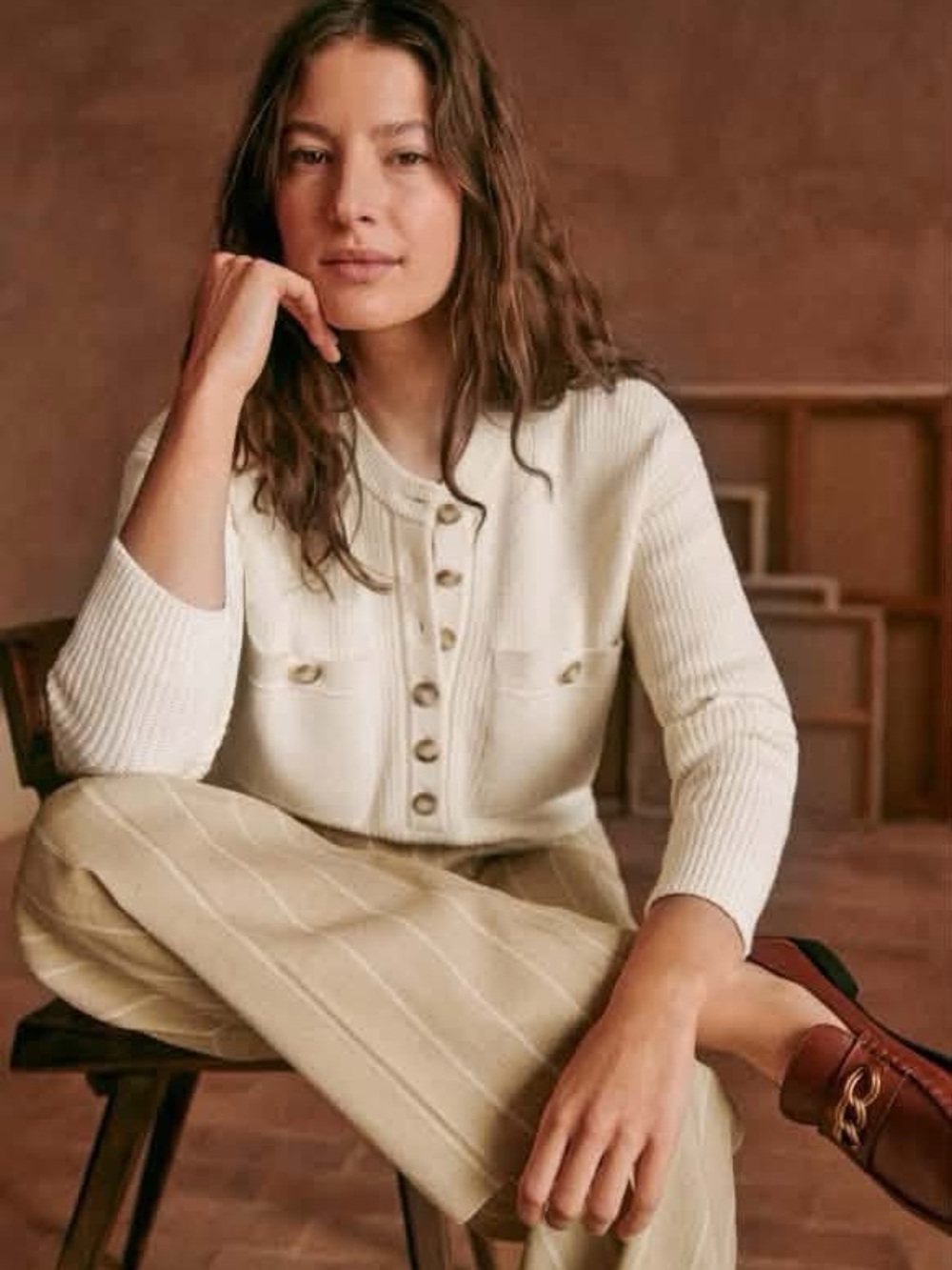 Sezane Eloi ecru sweater